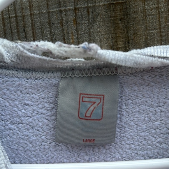 Vintage 90s LOGO 7 Gray Atlanta Braves Crewneck Sweater Size Large - Picture 7 of 15